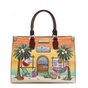 Nicole lee Island Life Tropical Print Tote Bag - Orange